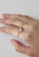 Green Grossular Garnet Gem Ring