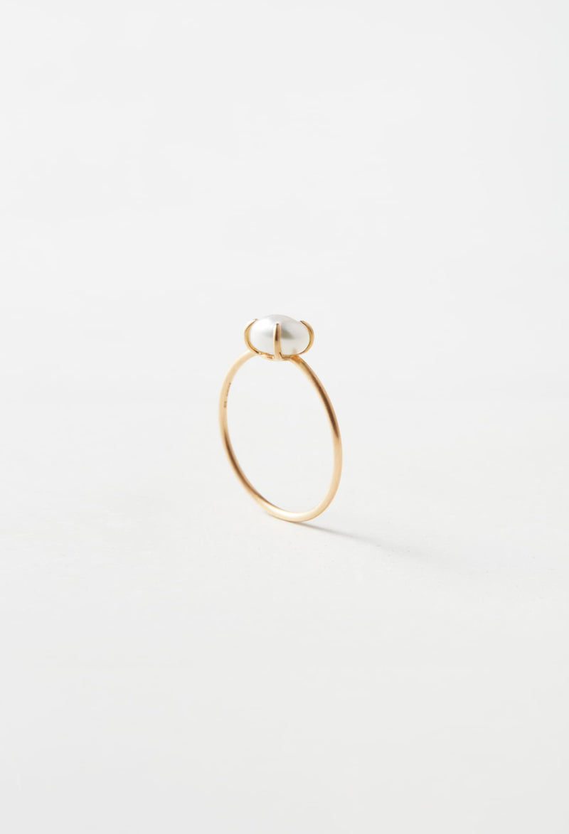 Gray South Sea Keshi Baby Pearl Gem Ring