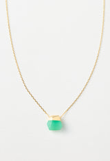 Chrysoprase Rock Necklace / Crystal / Yellow / S