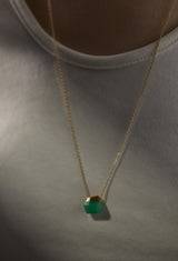 Chrysoprase Rock Necklace / Crystal / Yellow / S