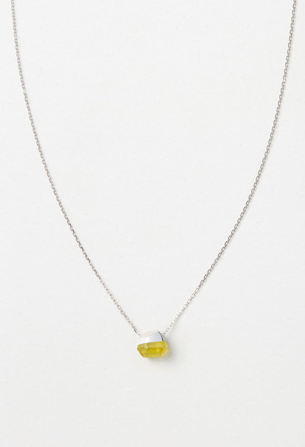 [一点もの] Canary Tourmaline Rock Necklace / Crystal