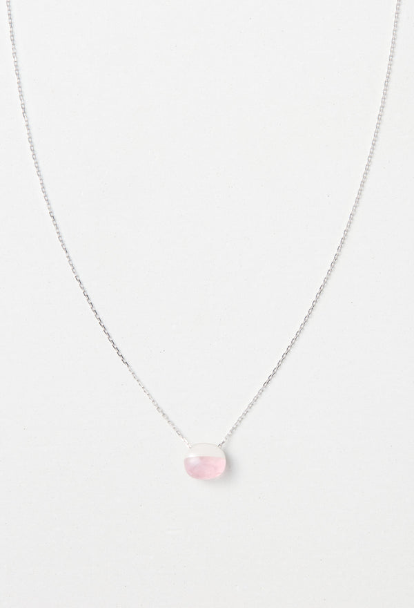 [一点もの] Morganite Rock Necklace / Horizontal Round