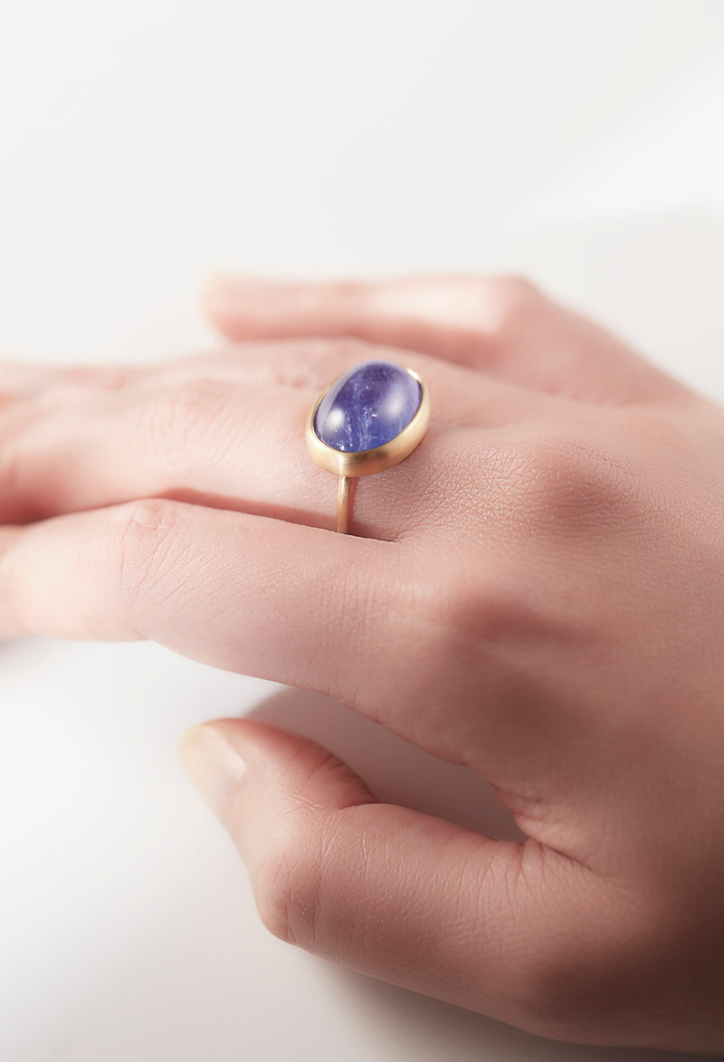 [一点もの] Tanzanite Cabochon Gem Ring