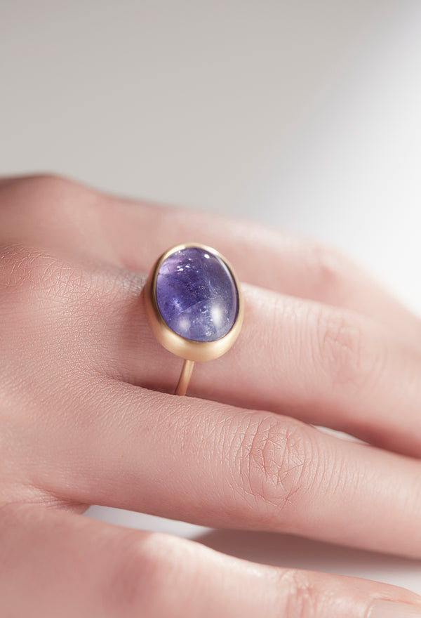 [一点もの] Tanzanite Cabochon Gem Ring