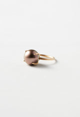 Pinkish Black South Sea Pearl Gem Ring