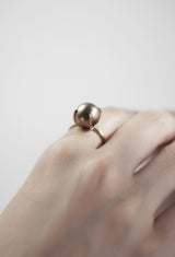 Pinkish Black South Sea Pearl Gem Ring