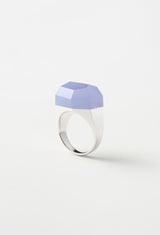 Blue Chalcedony Rock Ring / Crystal / Silver