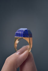 Lapis Lazuli Rock Ring / Crystal / Yellow