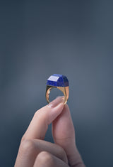 Lapis Lazuli Rock Ring / Crystal / Yellow
