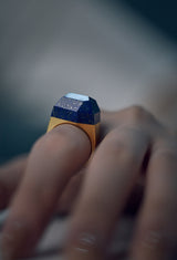 Lapis Lazuli Rock Ring / Crystal / Yellow