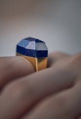 Lapis Lazuli Rock Ring / Crystal / Yellow