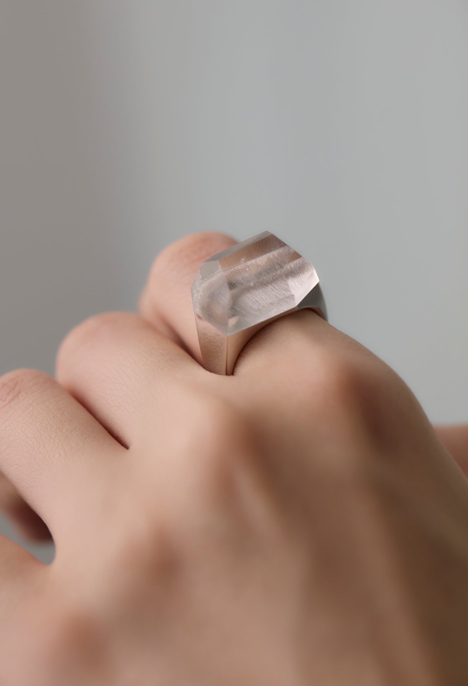 Himalaya Quartz Rock Ring / Crystal / Silver – bororo