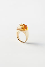 Citrine Rock Ring / Crystal / Yellow