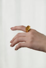 Citrine Rock Ring / Crystal / Yellow