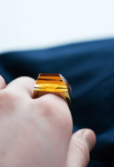 Citrine Rock Ring / Crystal / Yellow