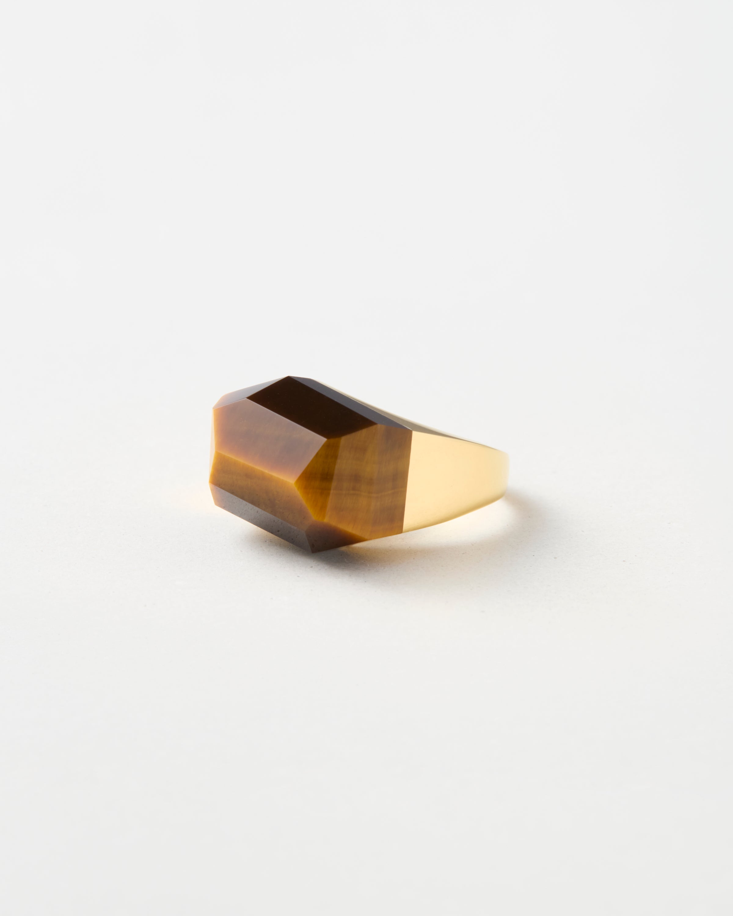 Tiger's Eye Rock Ring / Round / Yellow