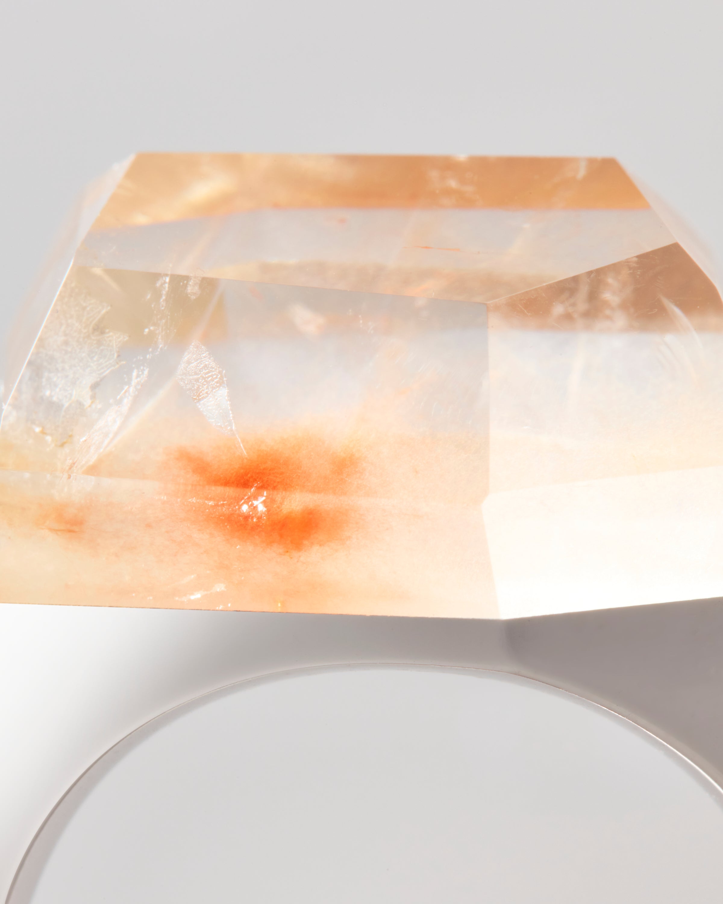 [One-of-a-kind] Black Banded Agate Rock Ring / Crystal / Silver
