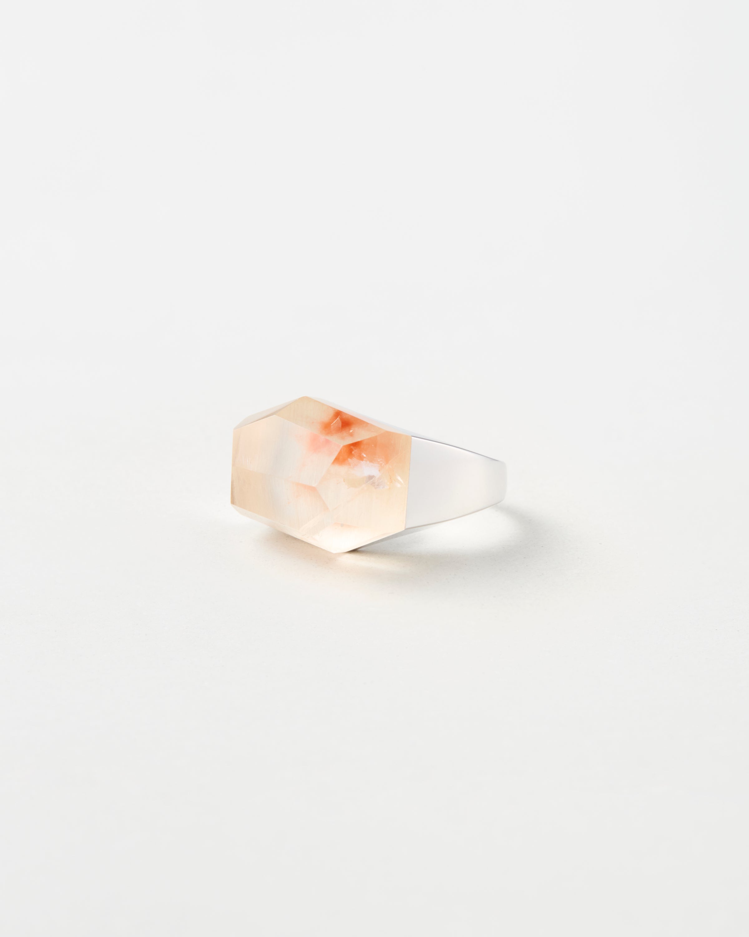 [One-of-a-kind] Black Banded Agate Rock Ring / Crystal / Silver