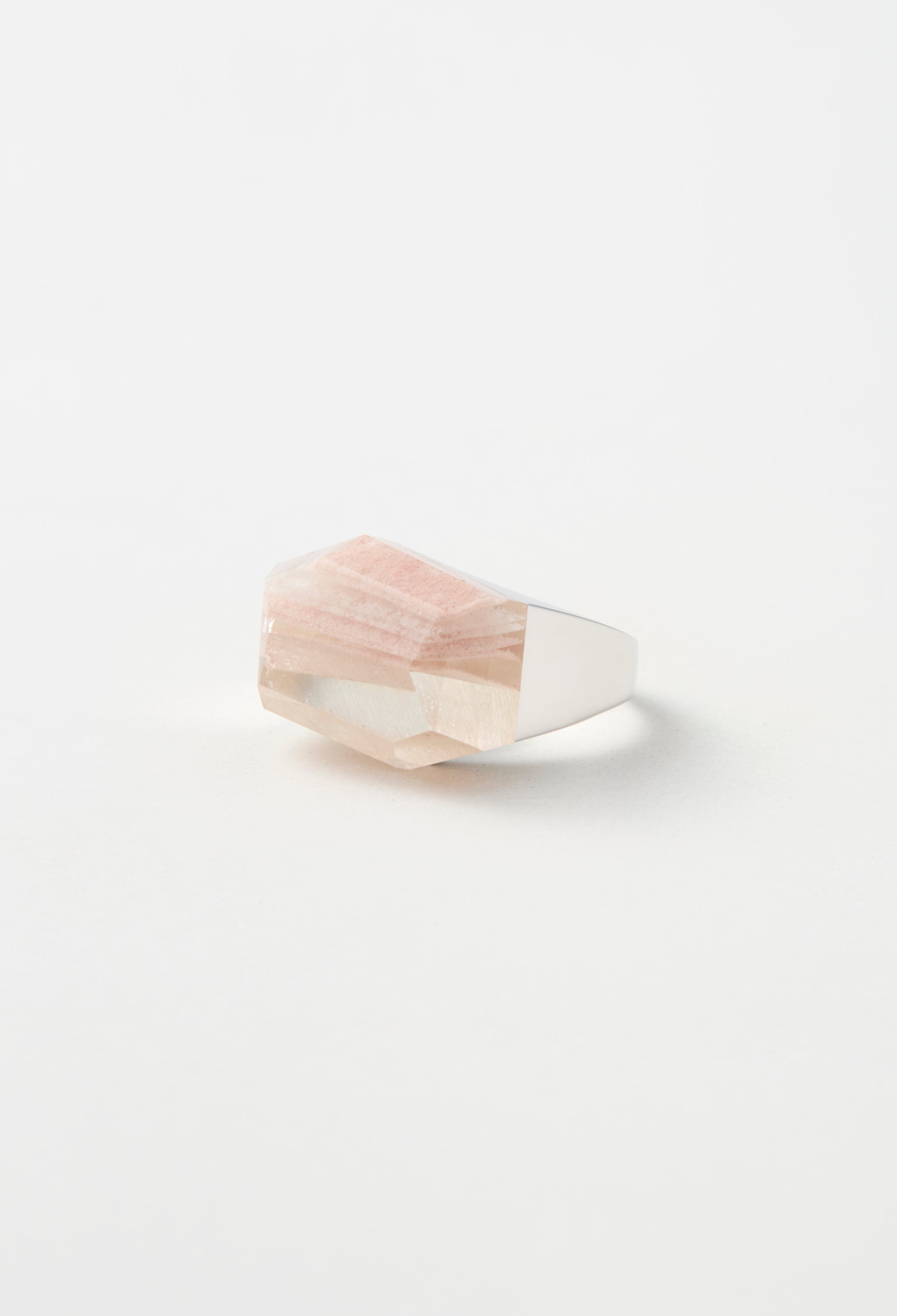 [One-of-a-kind] Black Banded Agate Rock Ring / Crystal / Silver