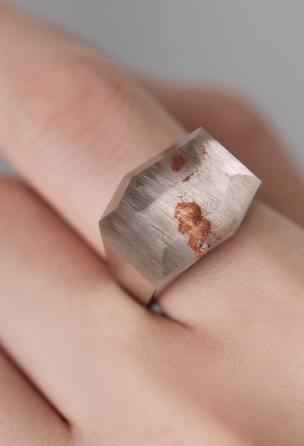 [一点もの] Garden Quartz Rock Ring / Crystal / Silver