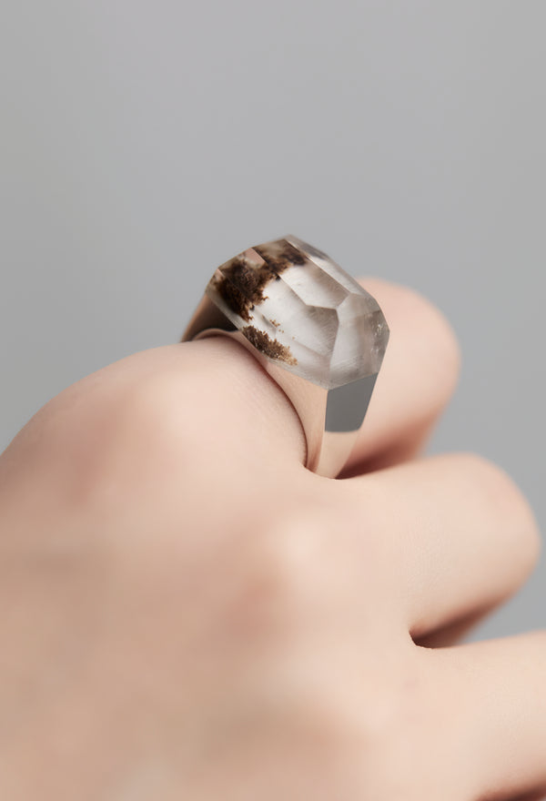[一点もの] Garden Quartz Rock Ring / Crystal / Silver