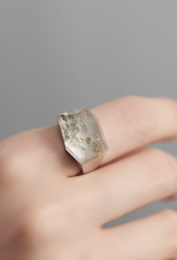 [一点もの] Garden Quartz Rock Ring / Crystal / Silver