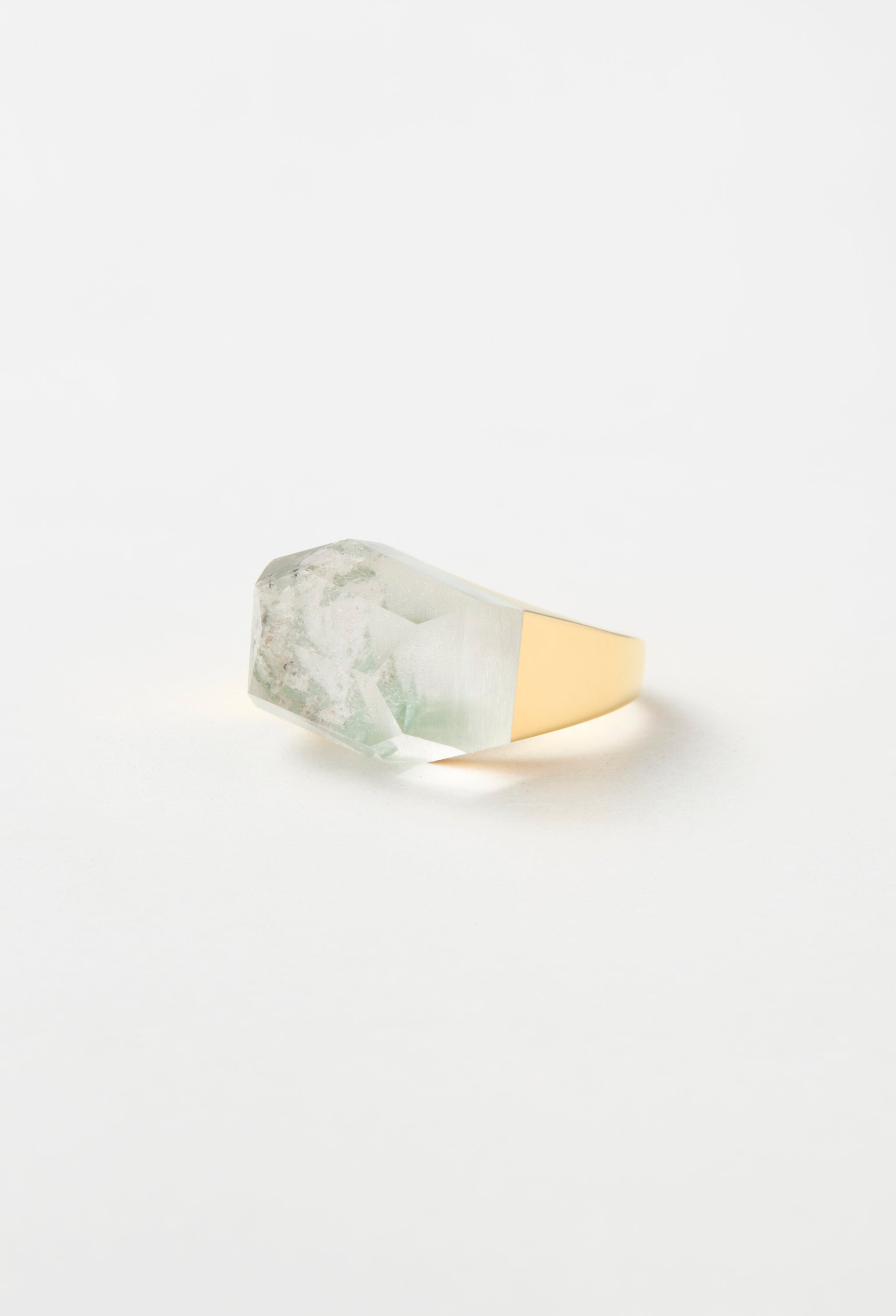 [One-of-a-kind] Black Banded Agate Rock Ring / Crystal / Silver