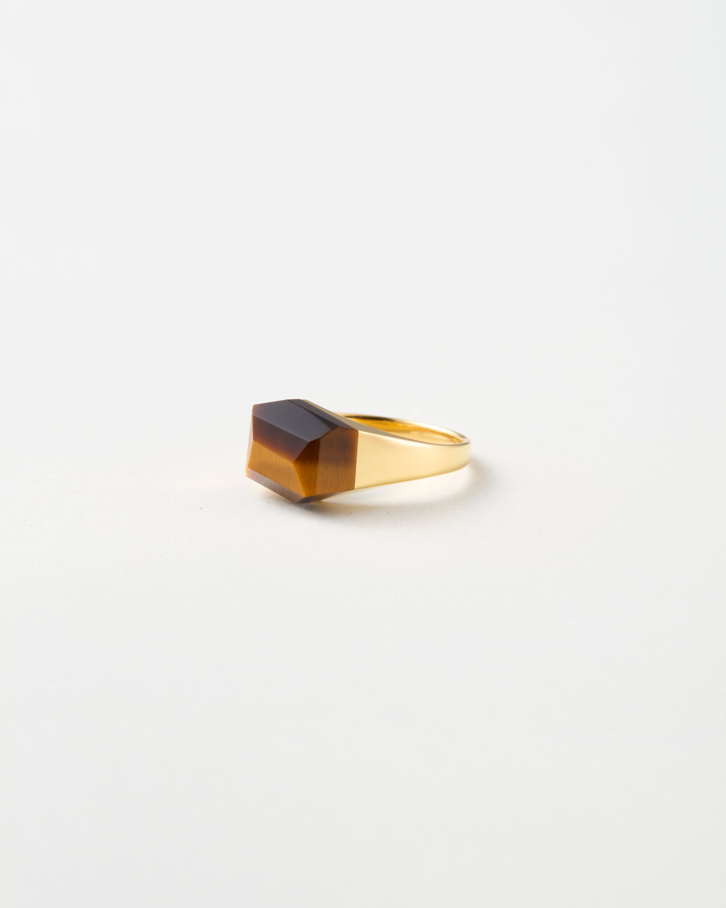 Tiger's Eye Rock Ring / Round / Yellow