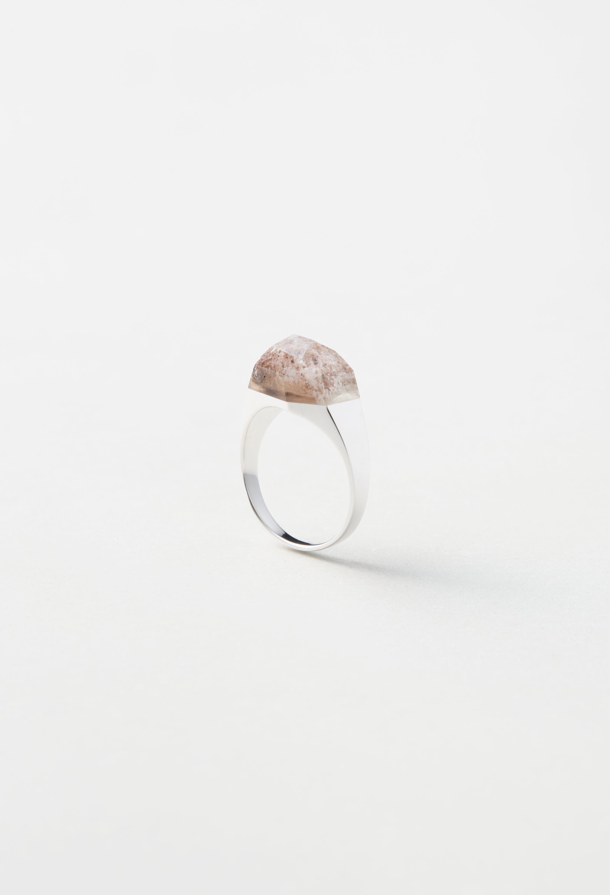 [One-of-a-kind] Garden Quartz Mini Rock Ring / Round / Silver