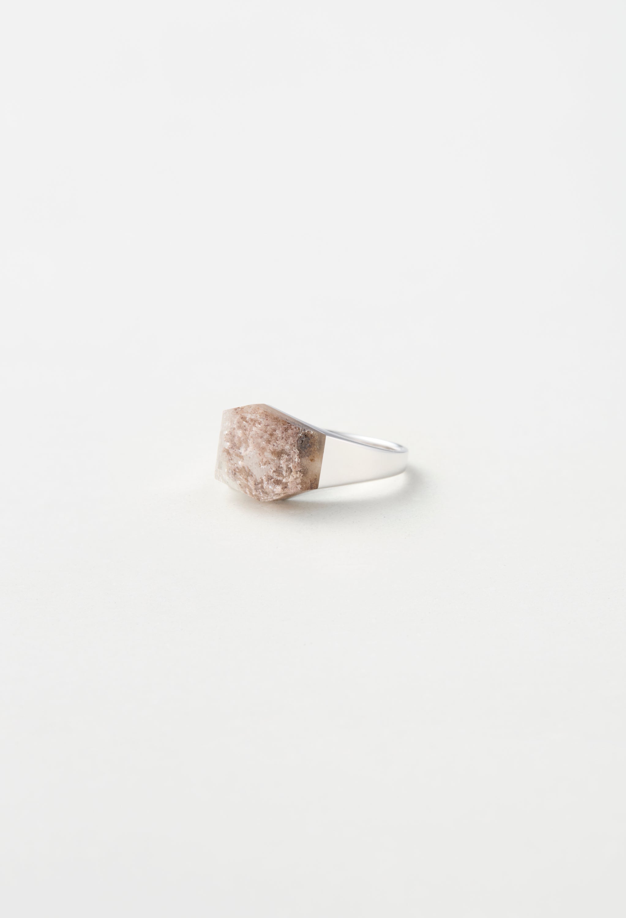 [One-of-a-kind] Garden Quartz Mini Rock Ring / Round / Silver
