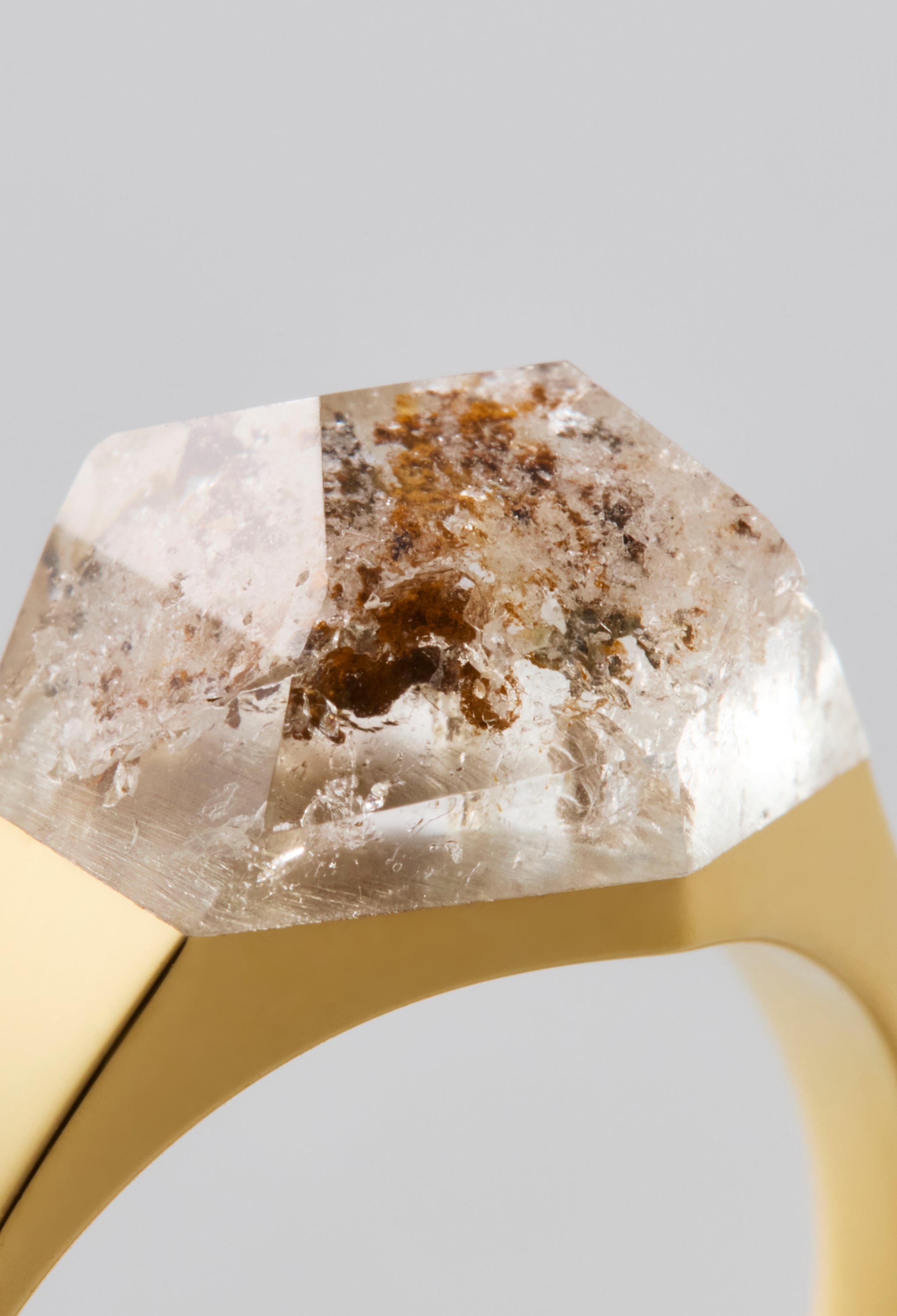 [One-of-a-kind] Garden Quartz Mini Rock Ring / Round / Silver
