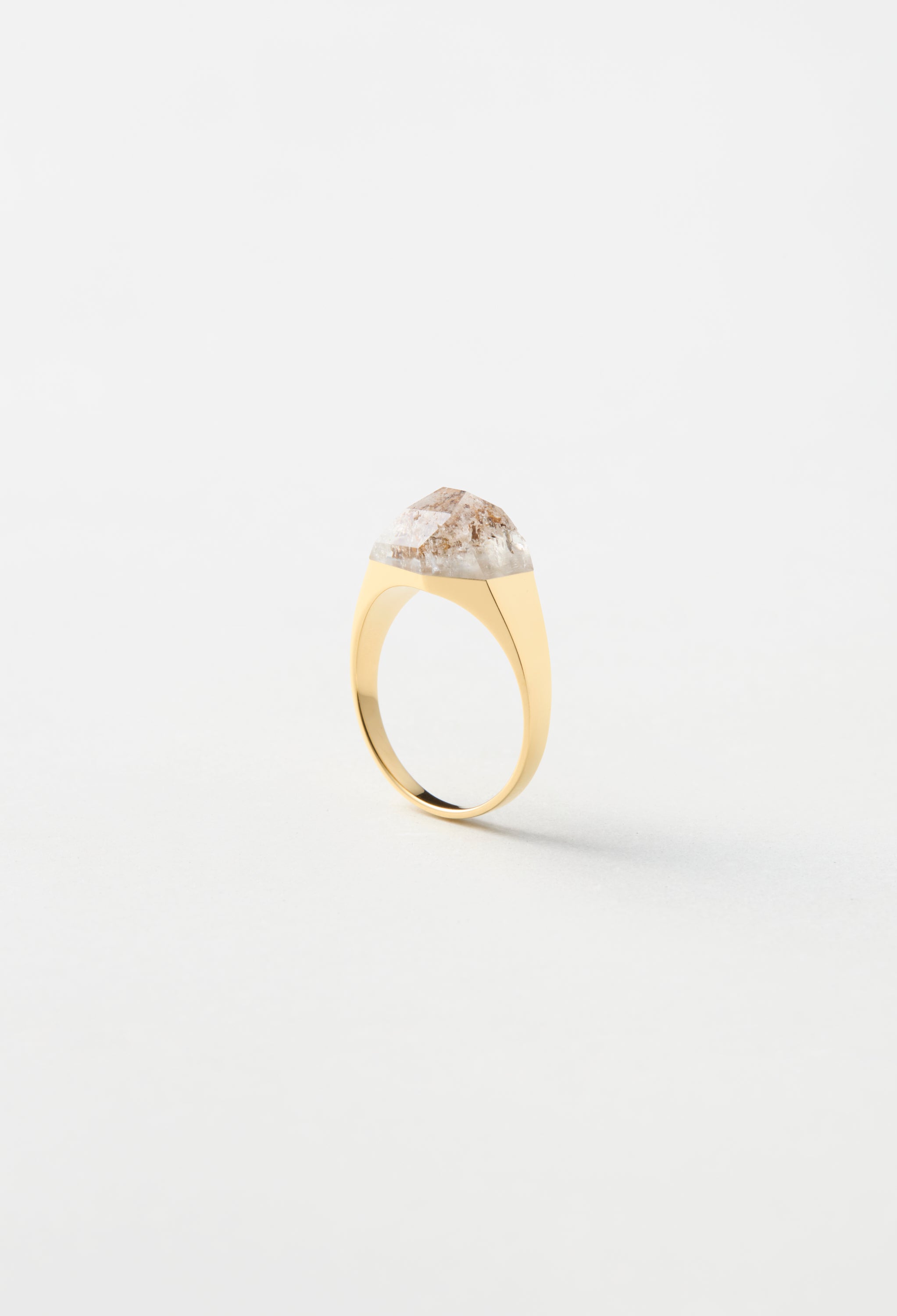 [One-of-a-kind] Garden Quartz Mini Rock Ring / Round / Silver