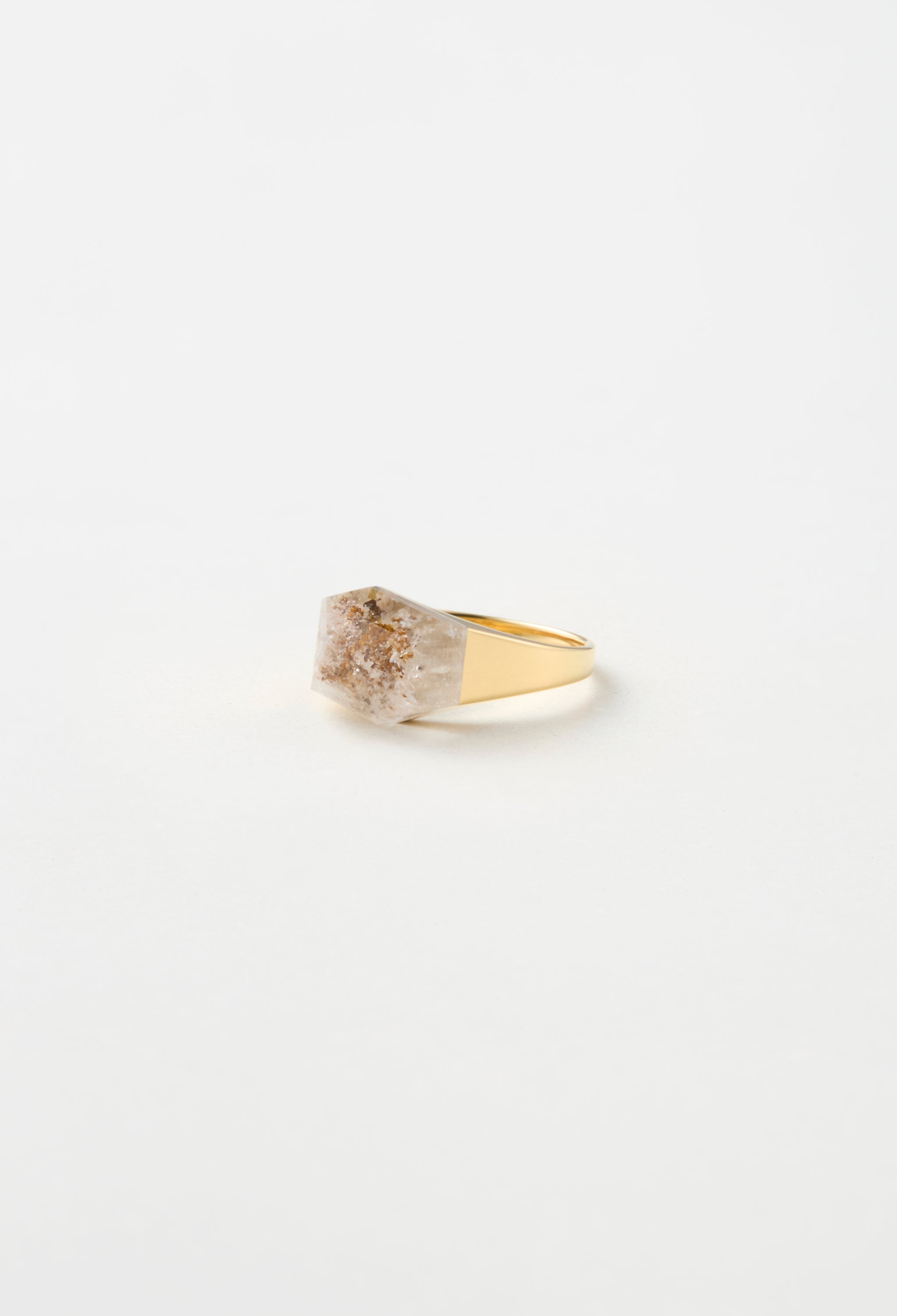 [One-of-a-kind] Garden Quartz Mini Rock Ring / Round / Silver