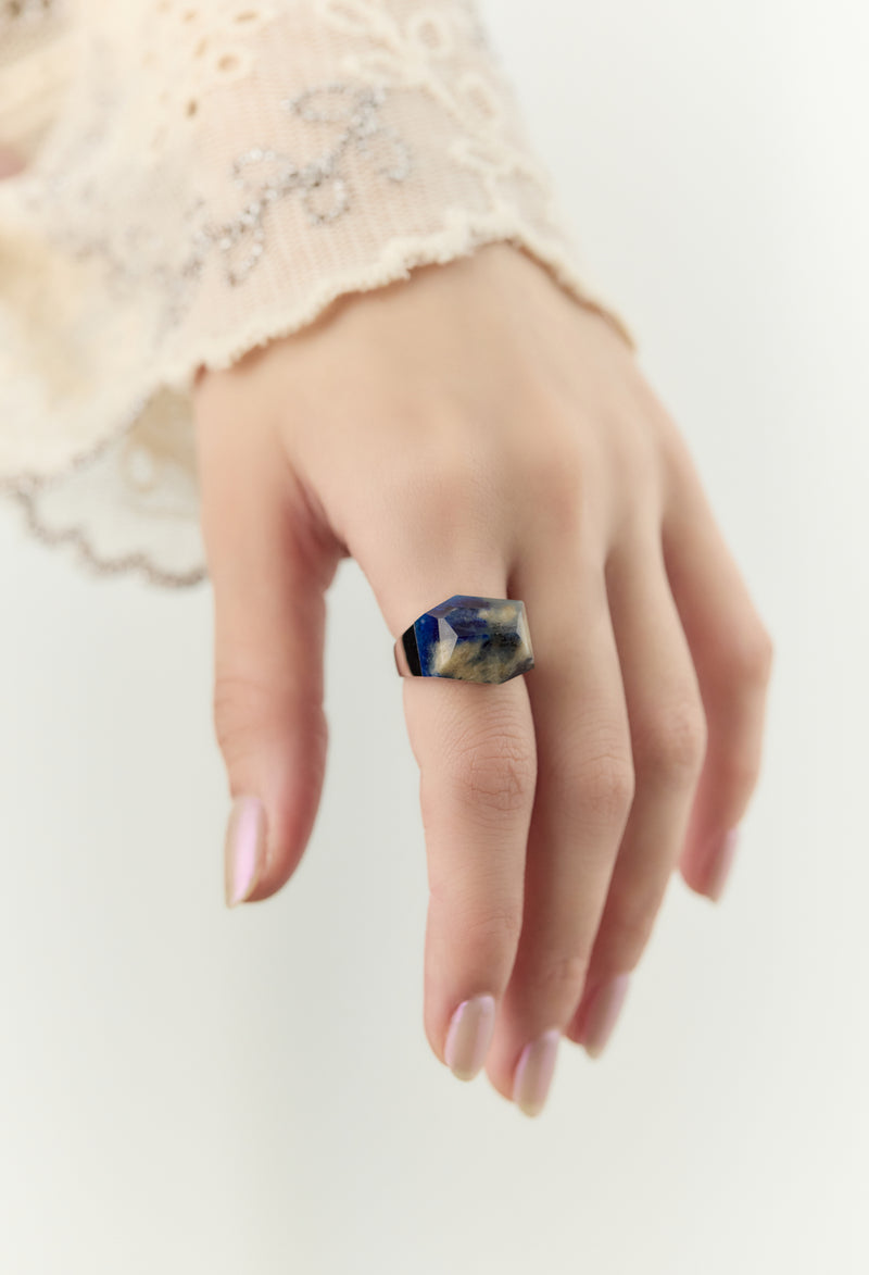 [一点もの] Afghanite Rock Ring / Crystal / Silver