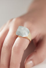 [一点もの] Aquamarine Rock Ring / Crystal