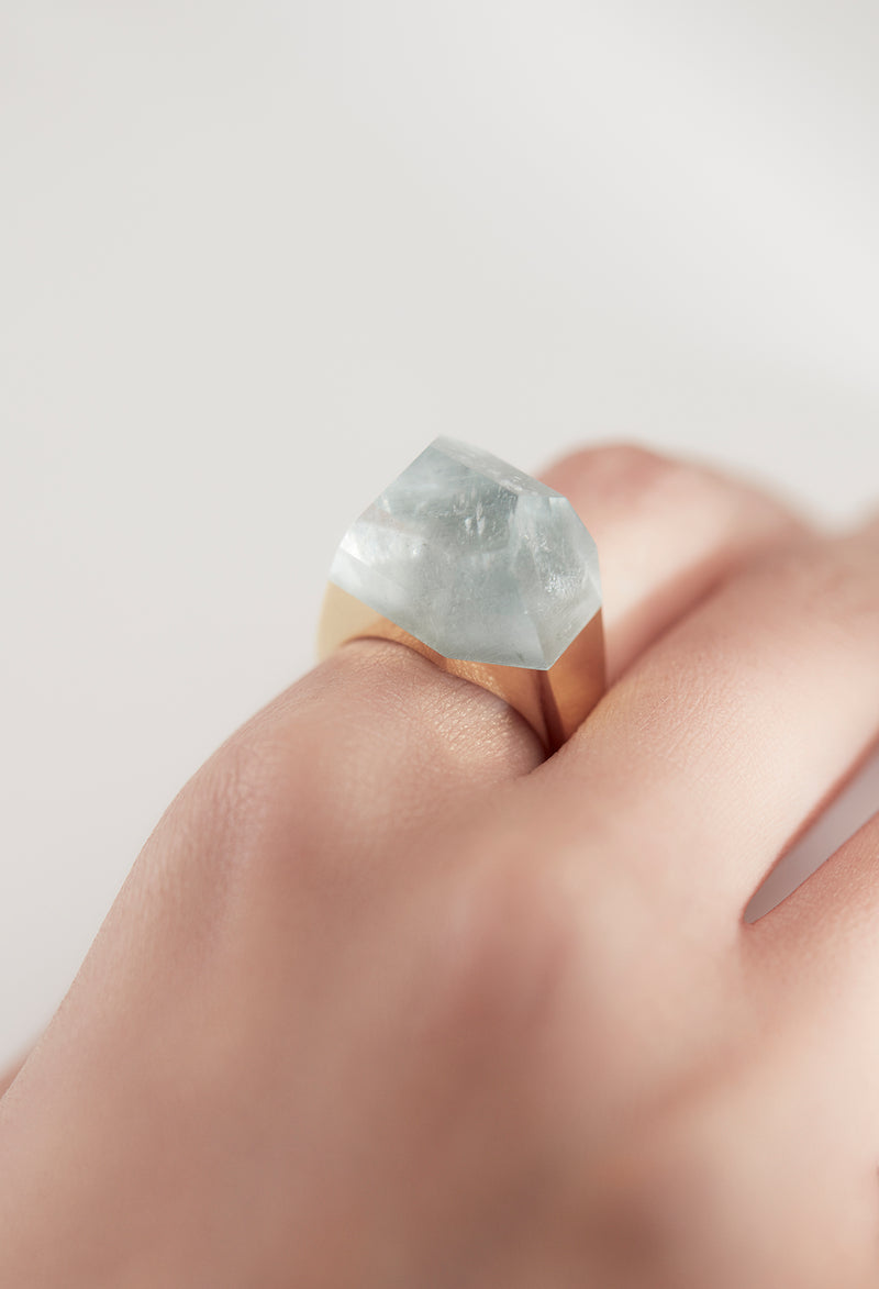 [一点もの] Aquamarine Rock Ring / Crystal