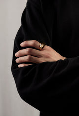 Smoky Quartz Rock Ring / Crystal / Yellow