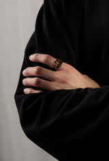 Smoky Quartz Rock Ring / Crystal / Yellow