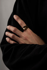 Smoky Quartz Rock Ring / Crystal / Yellow