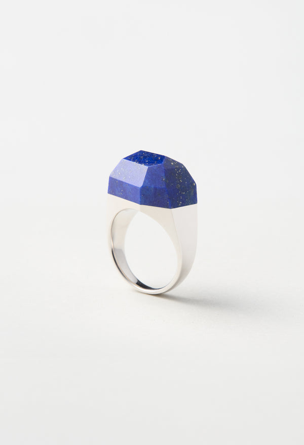 Lapis Lazuli Rock Ring / Crystal / Silver