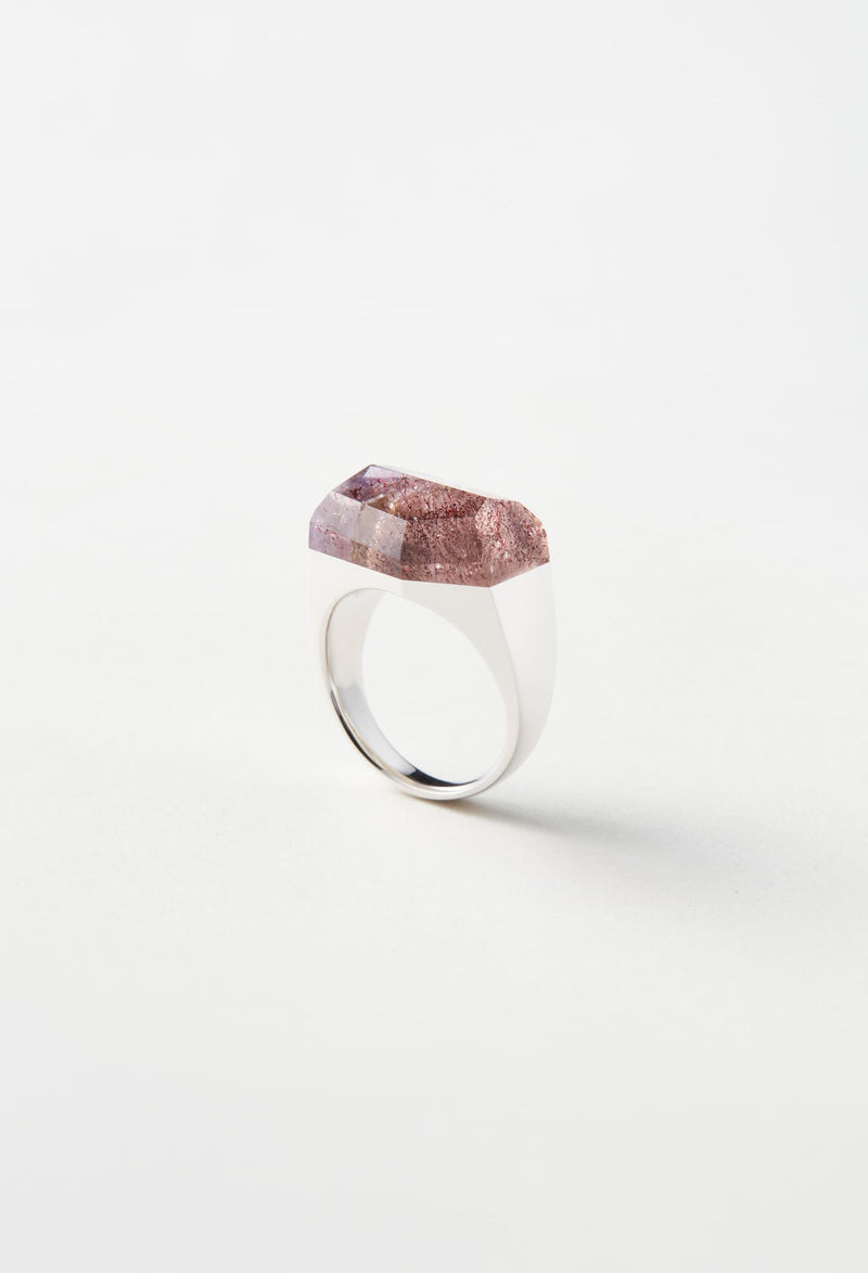 [一点もの] Goethite in Amethyst Rock Ring / Crystal / Silver