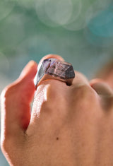 [一点もの] Goethite in Amethyst Rock Ring / Crystal / Silver