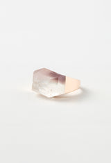 [一点もの] Lithium in Quartz Rock Ring / Crystal / Pink