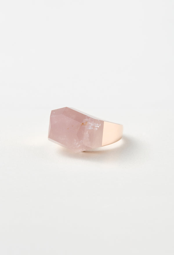 [一点もの] Lithium in Quartz Rock Ring / Crystal / Pink