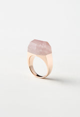 [一点もの] Lithium in Quartz Rock Ring / Crystal / Pink