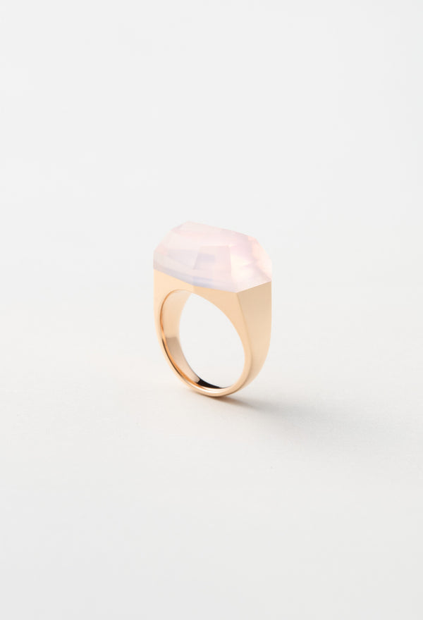 Rose Quartz Rock Ring / Crystal / Pink