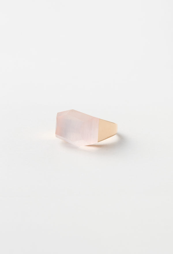 Rose Quartz Rock Ring / Crystal / Pink