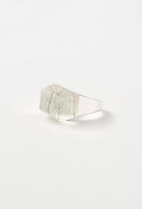 [一点もの] Actinolite in Quartz Rock Ring / Crystal / Silver