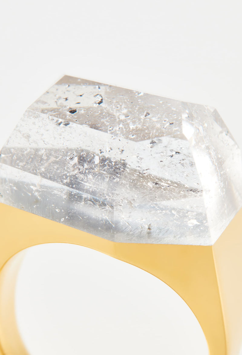 【一点もの】Mica in Quartz Rock Ring / Crystal