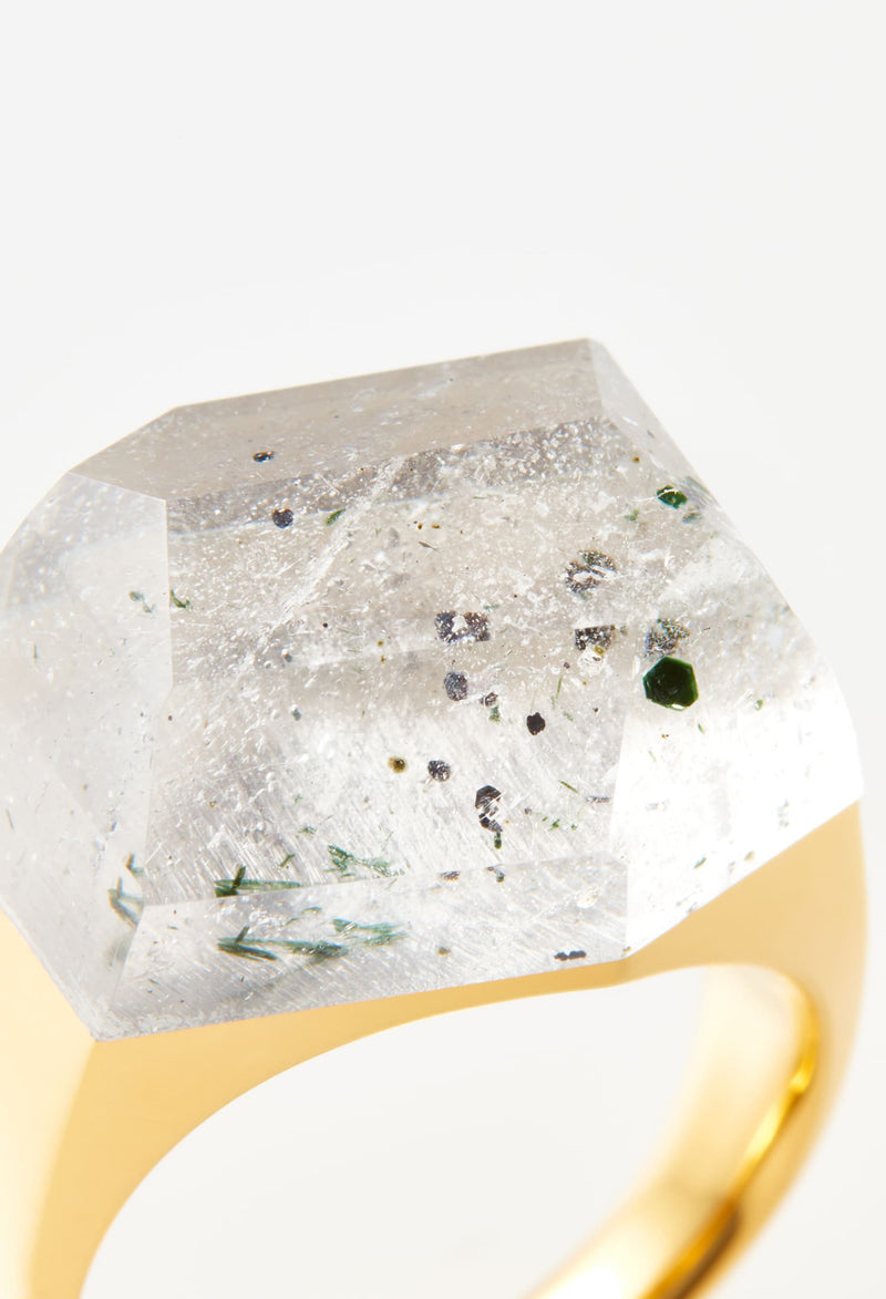 【一点もの】Mica in Quartz Rock Ring / Crystal